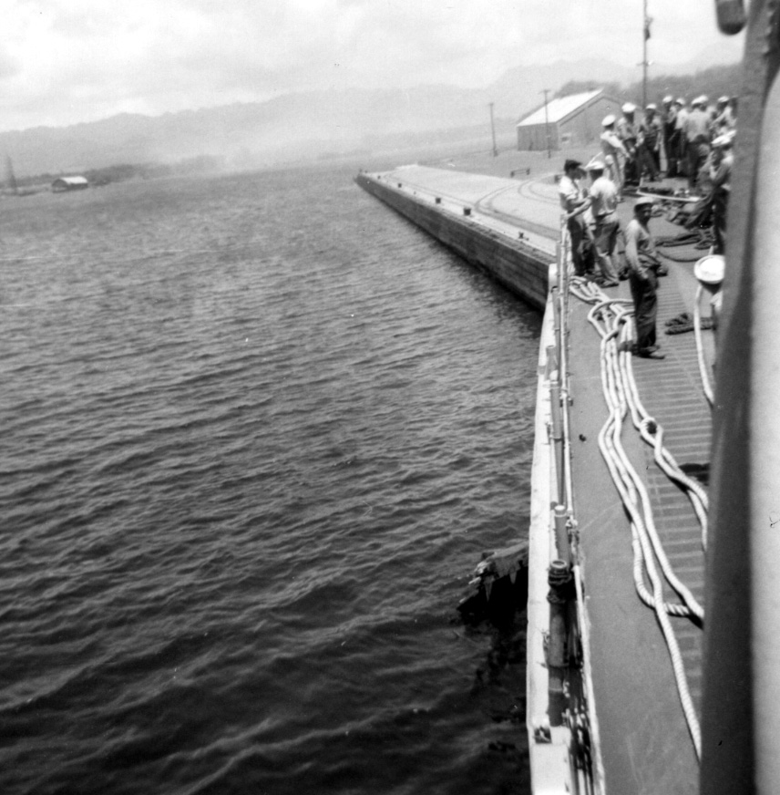 USS Sproston running into pier