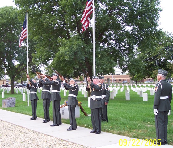 Taps and Rifle Salute at Memorial Service - Fort Snelling National Cemetary 