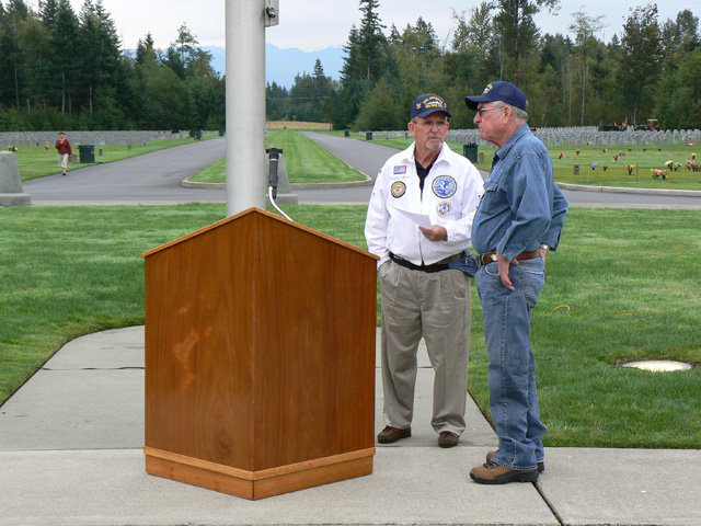 Orville Amos & Bill Yearwood at the Tahoma National Cemetary