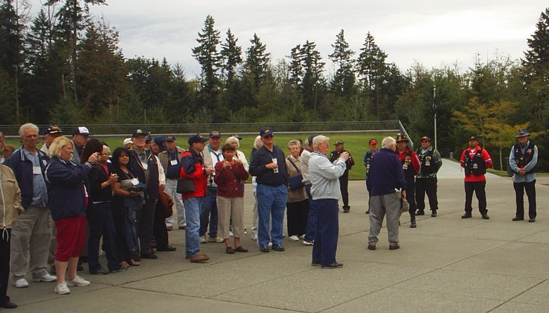 Memorial Service - Tahoma National Cemetery - Note: Native American Honor Guard to the right