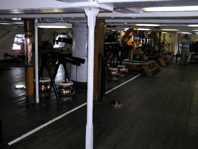 USS Constitution gun deck and berthing space