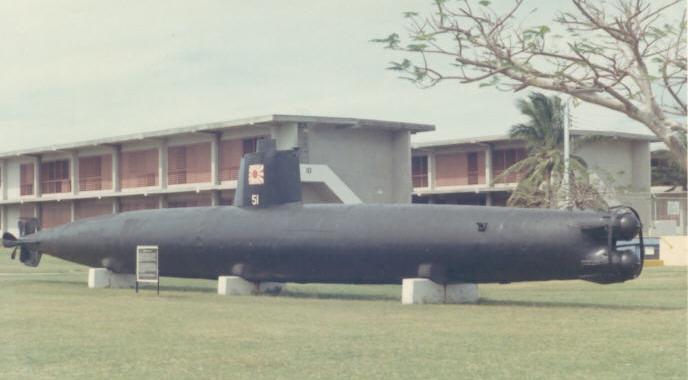 Old submarine on Guam base