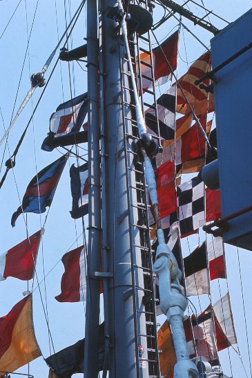 Flags on the USS Sproston (DD-577) - March 1966 