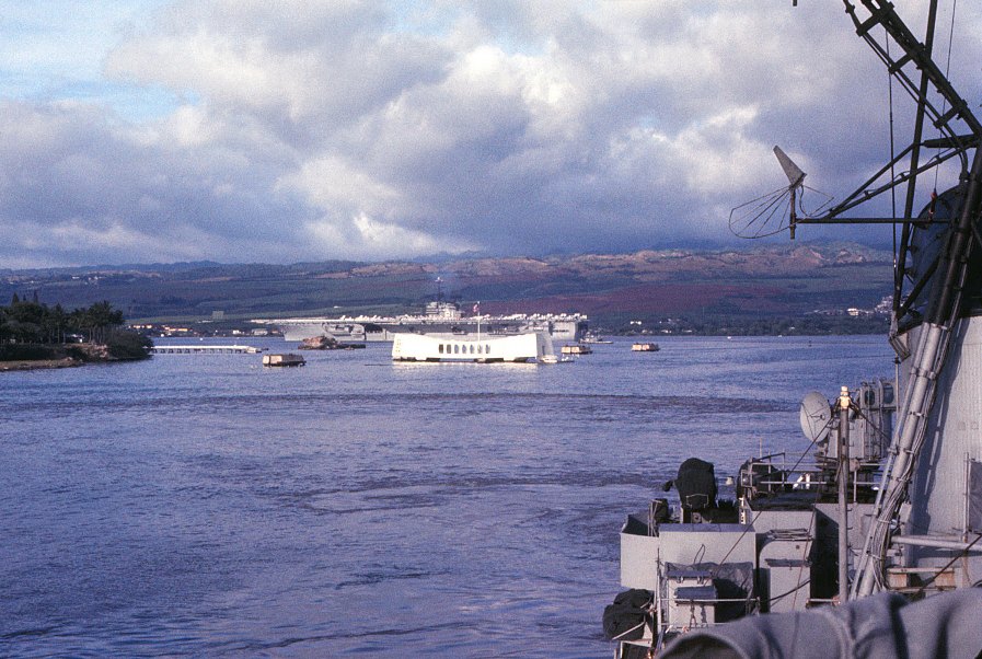 USS Sproston (DD-577) entering Pearl Harbor - January 1966
