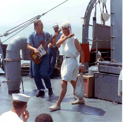 Talent show onboard the USS Sproston (DD 577)
