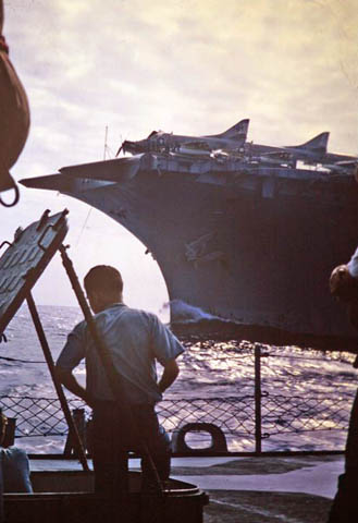 Plane guard duty for the USS Kitty Hawk (CVA 63) - Vietnam 1966