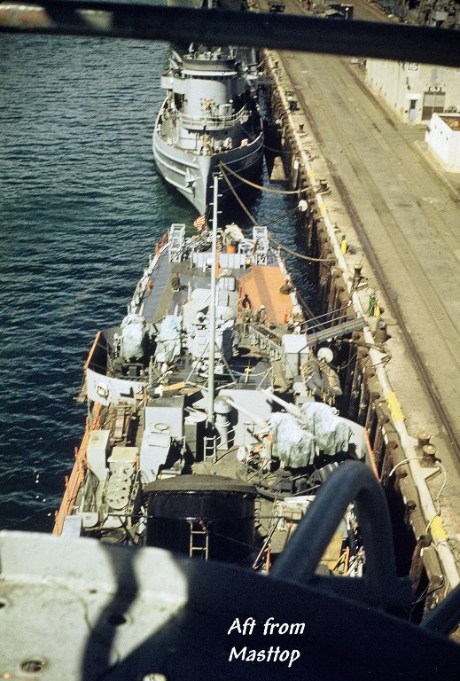Aft view from the USS Sproston Mast top