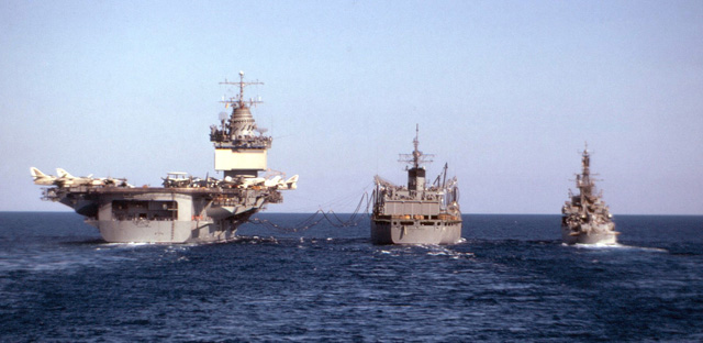USS Enterprise (CVN-65), USS Sacramento (AOE-1) & USS Bainbridge (DLGN-25) - 1967