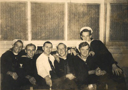 Mershon, "Snuffy" Wallace, Bartender, Joe Cavanaugh, John MacDonough & unknown