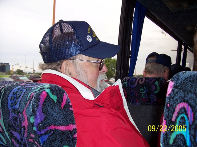 Len Doran aboard tour bus