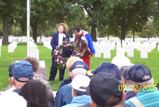 Pat Edgar & Lola Vega at Memorial Service - Fort Snelling National Cemetery (Widows of Shipmates Freddie Edgar and Roberto Vega)