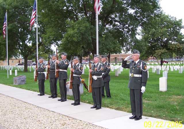 Rendering Honors at Memorial Service - Fort Snelling National Cemetary 