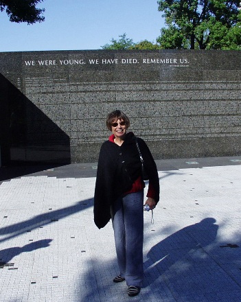 Mary Louise Menikheim and the St. Paul version of the Vietnam Memorial Wall - St. Paul, Minnesota