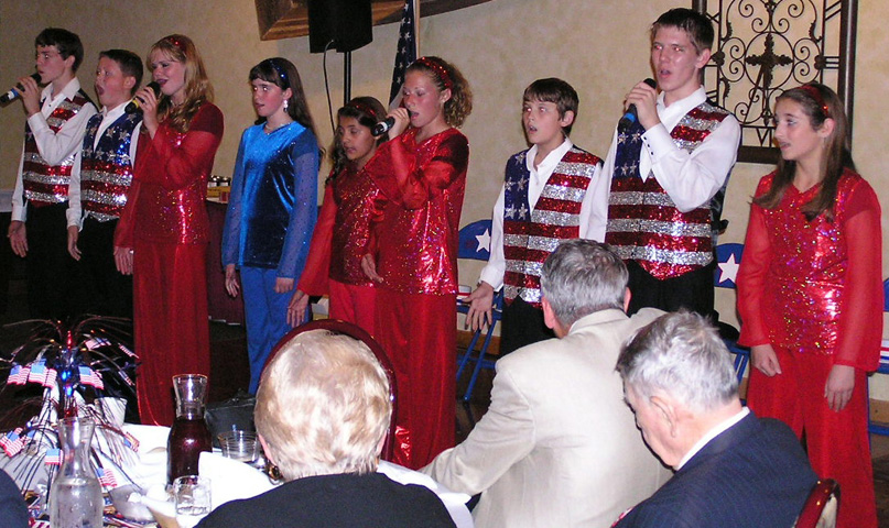 The American Kids performing at the reunion banquet - Branson, Missouri