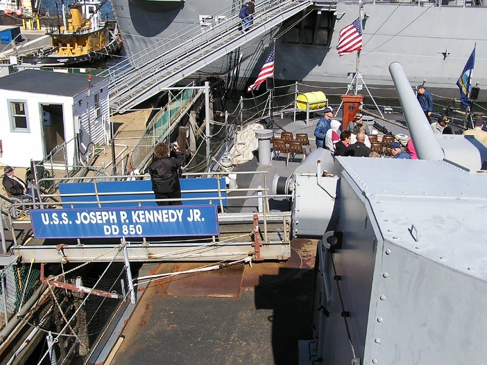 Memorial service aboard the USS Joseph P. Kennedy (DD-850)