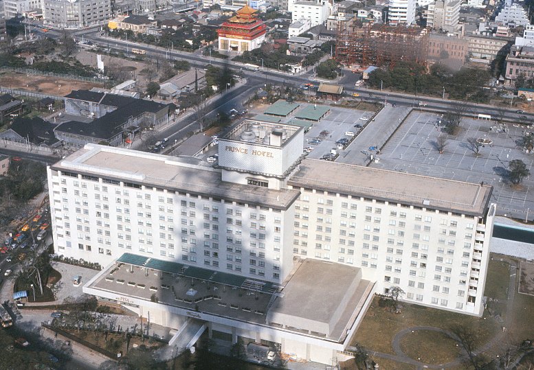 The Prince Hotel as viewed from the Tokyo Tower, Tokyo - April 1966