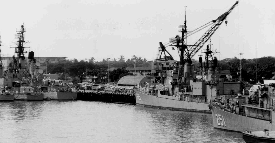 Approaching the USS Carpenter (DD 825)