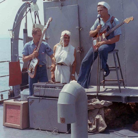 Talent show onboard the USS Sproston (DD 577)