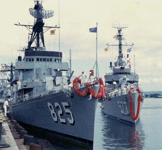 The Bow Leis on the USS Carpenter (DD 825) & the USS Sproston (DD-577)