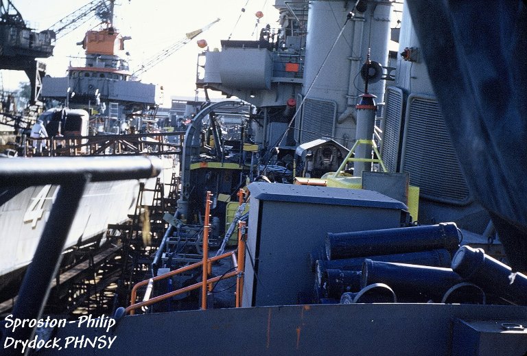 USS Philip and USS Sproston in dry dock
