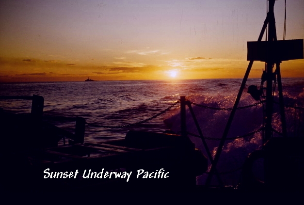 Sunset Underway - USS Sproston 1953 