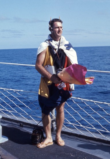RM1 Chevalier - crossing the equator - USS Sproston 1967