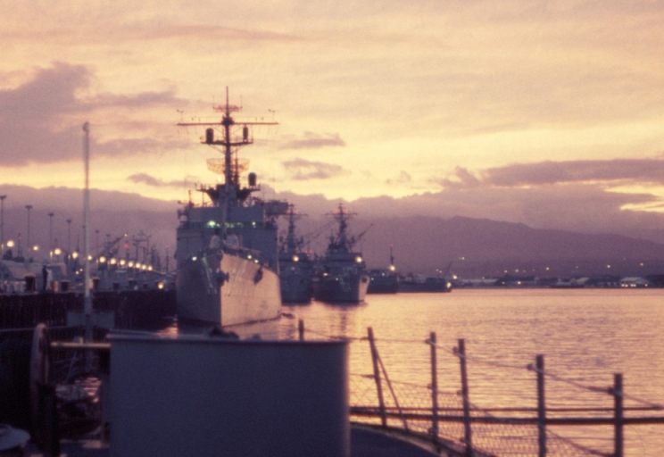 Sunset at Bravo Piers - Pearl Harbor 1967