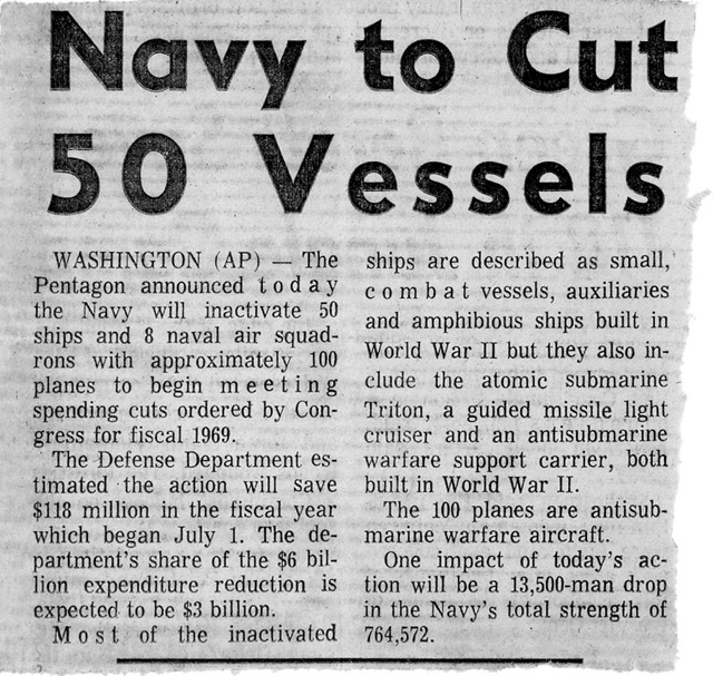 Navy cuts 50 vessels