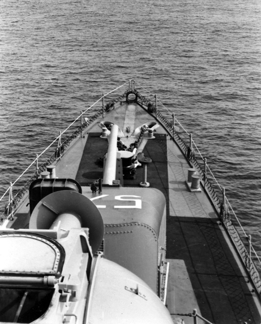 Looking foreword past Weapon Able - USS Sproston