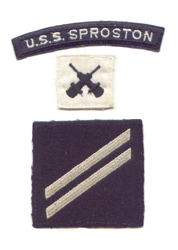 USS Sproston Gunners Mate Seaman Apprentice (GMSA) rating badge